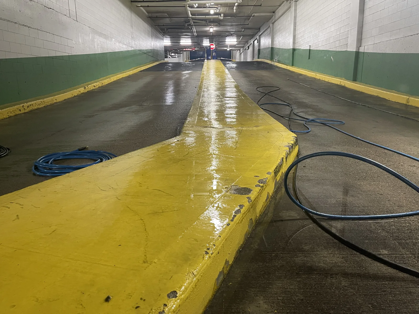 A closer look at ramp cleaning. — during cleaning